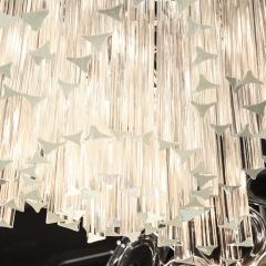 Mid Century Modern Murano Glass Triedre Chandelier with Brass Fittings - 2908974