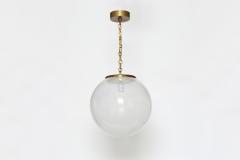 Mid Century Modern Murano glass ceiling pendant in brass Italy circa 1960s - 4470266