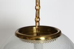 Mid Century Modern Murano glass ceiling pendant in brass Italy circa 1960s - 4470268