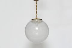 Mid Century Modern Murano glass ceiling pendant in brass Italy circa 1960s - 4470269