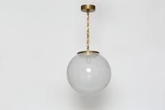 Mid Century Modern Murano glass ceiling pendant in brass Italy circa 1960s - 4470270