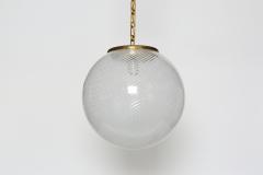Mid Century Modern Murano glass ceiling pendant in brass Italy circa 1960s - 4470271