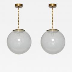 Mid Century Modern Murano glass ceiling pendant in brass Italy circa 1960s - 4475483