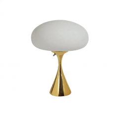 Mid Century Modern Mushroom Table Lamp by Design Line in Brass Gold Color - 2606758