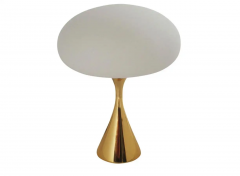Mid Century Modern Mushroom Table Lamp by Design Line in Brass Gold Color - 2606763
