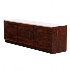 Mid Century Modern Nine Drawer Marble Top Dresser C 1955  - 4527898