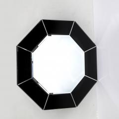 Mid Century Modern Octagonal Beveled Smoked Mirror with Brushed Aluminum Inserts - 2050521