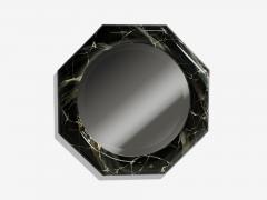 Mid Century Modern Octagonal Wall Mirror Faux Marble Finish USA 1980s - 4704041