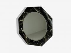 Mid Century Modern Octagonal Wall Mirror Faux Marble Finish USA 1980s - 4704042