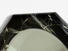 Mid Century Modern Octagonal Wall Mirror Faux Marble Finish USA 1980s - 4704044
