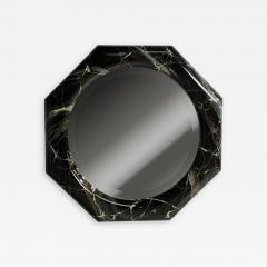 Mid Century Modern Octagonal Wall Mirror Faux Marble Finish USA 1980s - 4705568