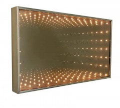 Mid Century Modern Op Art Infinity Wall Mirror Sculpture in Rectangular Form - 2537296