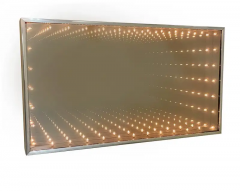 Mid Century Modern Op Art Infinity Wall Mirror Sculpture in Rectangular Form - 2537300