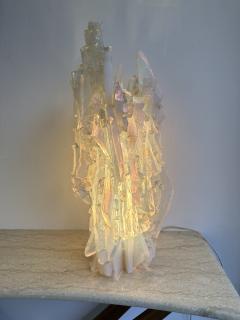 Mid Century Modern Opalescent Glass Abstract Sculpture Lamp Italy 1970s - 3381586
