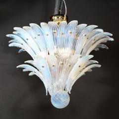 Mid Century Modern Opalescent Murano 2 Tier Palma Chandelier with Brass Fittings - 2704518