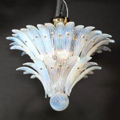 Mid Century Modern Opalescent Murano 2 Tier Palma Chandelier with Brass Fittings - 2704519