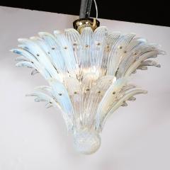 Mid Century Modern Opalescent Murano 2 Tier Palma Chandelier with Brass Fittings - 2704549