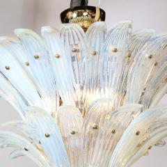 Mid Century Modern Opalescent Murano 2 Tier Palma Chandelier with Brass Fittings - 2704550