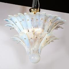 Mid Century Modern Opalescent Murano 2 Tier Palma Chandelier with Brass Fittings - 2704555