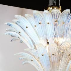 Mid Century Modern Opalescent Murano 2 Tier Palma Chandelier with Brass Fittings - 2704595