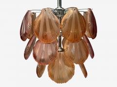 Mid Century Modern Orange Shell Motif Murano Glass Pendant Light 1960s - 4646425