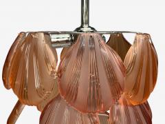 Mid Century Modern Orange Shell Motif Murano Glass Pendant Light 1960s - 4646426