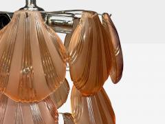 Mid Century Modern Orange Shell Motif Murano Glass Pendant Light 1960s - 4646427