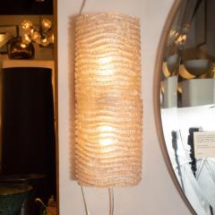 Mid Century Modern Organic Ribbed And Textured Glass Sconces - 1539795