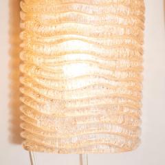 Mid Century Modern Organic Ribbed And Textured Glass Sconces - 1539796