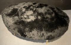 Mid Century Modern Ottoman Having Bradley Hughes Sheepskin Upholstery - 2932832
