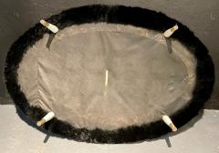 Mid Century Modern Ottoman Having Bradley Hughes Sheepskin Upholstery - 2932836