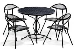 Mid Century Modern Outdoor Black Metal Mesh Patio Folding Chairs by Rid Jid - 4098027
