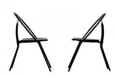 Mid Century Modern Outdoor Black Metal Mesh Patio Folding Chairs by Rid Jid - 4098030