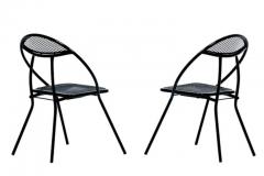 Mid Century Modern Outdoor Black Metal Mesh Patio Folding Chairs by Rid Jid - 4098031