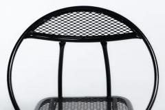 Mid Century Modern Outdoor Black Metal Mesh Patio Folding Chairs by Rid Jid - 4098033