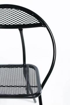 Mid Century Modern Outdoor Black Metal Mesh Patio Folding Chairs by Rid Jid - 4098034
