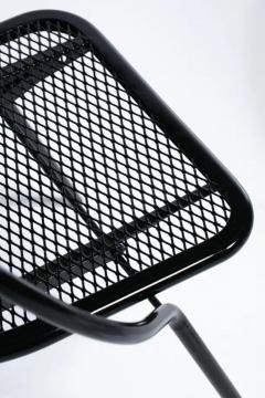 Mid Century Modern Outdoor Black Metal Mesh Patio Folding Chairs by Rid Jid - 4098037