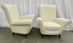 Mid Century Modern Pair Lounge Chairs Manner of Paolo Buffa Boucl  - 2925886