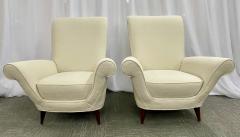 Mid Century Modern Pair Lounge Chairs Manner of Paolo Buffa Boucl  - 2925890
