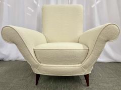 Mid Century Modern Pair Lounge Chairs Manner of Paolo Buffa Boucl  - 2925894