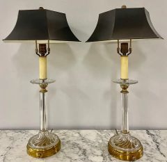 Mid Century Modern Pair of Baccarat Style Table Lamps Crystal 1960s - 2490405