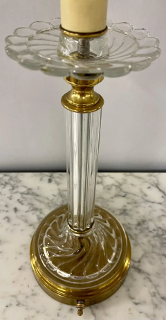 Mid Century Modern Pair of Baccarat Style Table Lamps Crystal 1960s - 2490420
