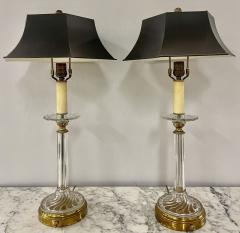 Mid Century Modern Pair of Baccarat Style Table Lamps Crystal 1960s - 2921241
