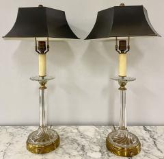 Mid Century Modern Pair of Baccarat Style Table Lamps Crystal 1960s - 2921244
