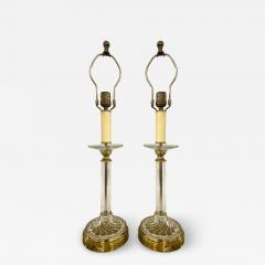 Mid Century Modern Pair of Baccarat Style Table Lamps Crystal 1960s - 2922267