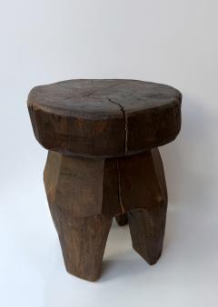 Mid Century Modern Pair of Brutalist Massive Wood Mushroom Stools Italy 1960s - 4791639