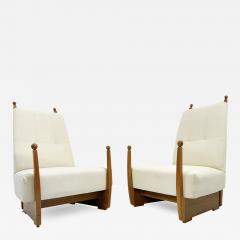 Mid Century Modern Pair of Hungarian Armchair 1960s New Upholstery - 3573837