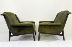 Mid Century Modern Pair of Italian Armchairs Green Velvet 1960s - 3574633