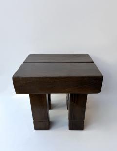 Mid Century Modern Pair of Massive Wood Stools Italy 1960s - 4790379