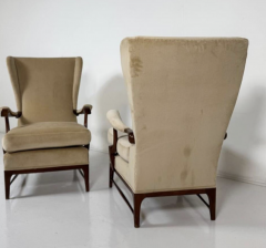 Mid Century Modern Pair of Paolo Buffa Armchairs 1950s New Upholstery - 4008401